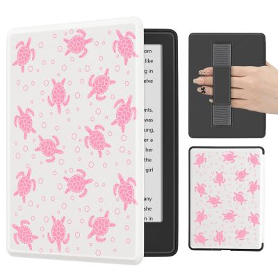 BlHMCASE Cute Pink Turtle for All-New 7"/6.8" Kindle Paperwhite(12th/11th Generation-2024/2021), Leather Cover Case with Auto Wake/Sleep for Kindle Paperwhite 2024