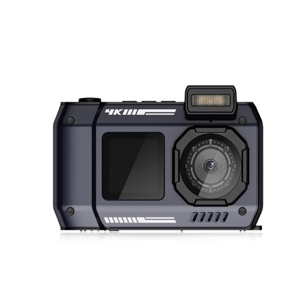 LKAHYUIBC Action Camera, Waterproof Camera 4K Underwater Camera with 64G Card, for Snorkeling Autofocus Selfie Dual-Screen,for Diving, Cycling and Vlogging