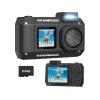 LKAHYUIBC Action Camera, Waterproof Camera 4K Underwater Camera with 64G Card, for Snorkeling Autofocus Selfie Dual-Screen,for Diving, Cycling and Vlogging view 2