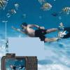 LKAHYUIBC Action Camera, Waterproof Camera 4K Underwater Camera with 64G Card, for Snorkeling Autofocus Selfie Dual-Screen,for Diving, Cycling and Vlogging view 4