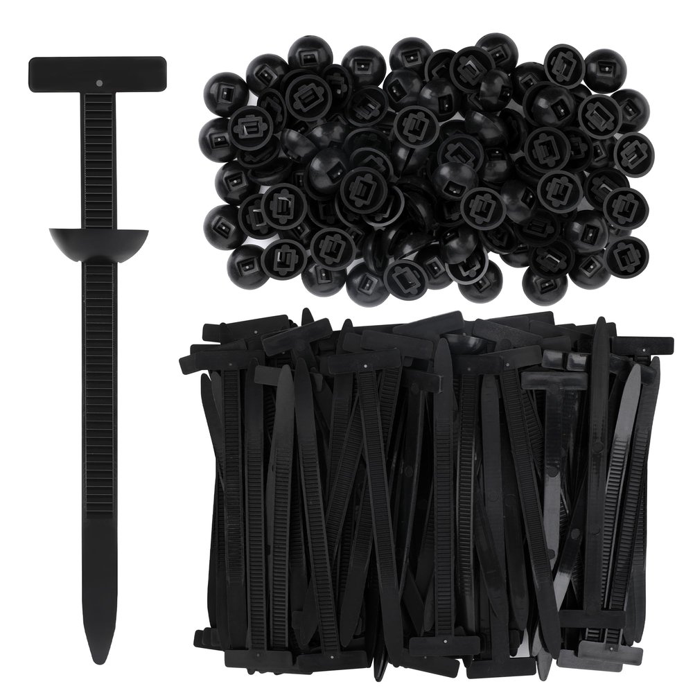 100PCS Nylon Universal Cable Tie Buckle, Heavy Duty Self-Locking Universal Zip Ties with Pin & Button Design, UV Resistant Plastic Fasteners for Auto/Car Body Repair, Daily Fixing & Tool Organization