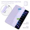 Full Protective Case Compatible With iPad Pro 13 Inch Case M4 2024 7th Generation Detachable Magnetic Cover Slim Protective Case,Multi-Angle Viewing Clear Transparent Back Shell Shockproof Cover(Purpl view 2