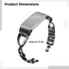 Black Zinc Alloy Replacement Band For Charge 2, Metal Chain Bracelet With Adjustable Links view 4
