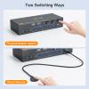 KVM Switch 2 Monitors 3 Computers 8K@60Hz/4K144Hz,DP+HDMI USB3.0 Dual Monitors KVM Switches with 4 USB 3.0 Port,Wired Remote,USB3.0 Cables Included(8K 3 PC 2 Monitor KVM) view 4