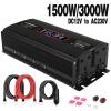 1500w/3000w Voltage Display Solar Converter Multi-Specification Socket Inverter External Fuse 12V/24V to AC 220V 230V(12V Universal) view 2