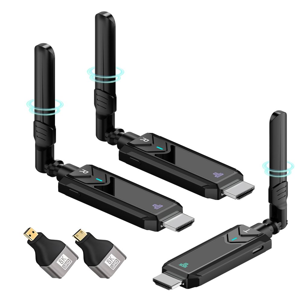 Wireless HDMI Transmitter and Receiver,1148FT/350m 4K Decode 1080P Output Plug&Play 2.4G/5.8G Portable HDMI Wireless for Streaming Video and Audio to Monitor from Laptop/PC/TV Box/Projector1v2