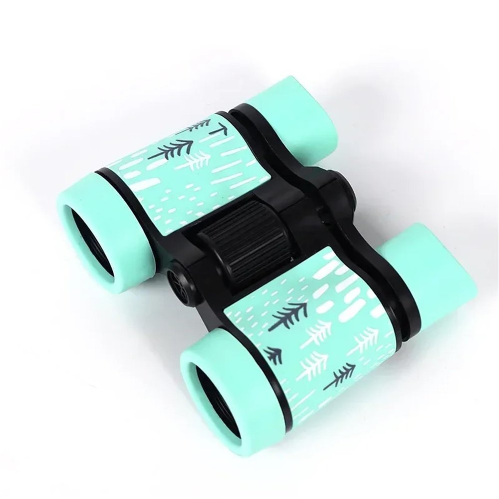 4X30mm Kid Binocular Telescopes Children Educational Folding Telescope Outdoor Bird Watching Optics Telescope for Camping(Green)