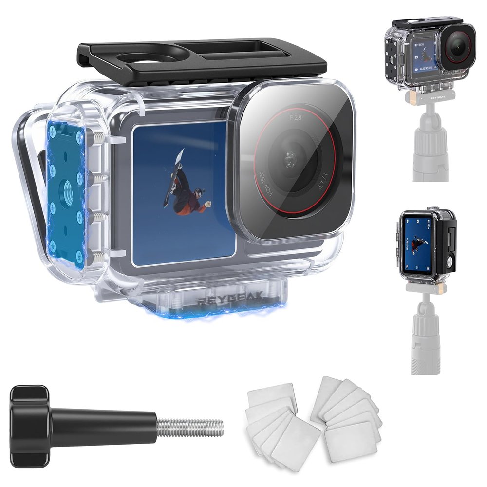 REYGEAK Waterproof Case for DJI Osmo Action 5Pro/4/3,164FT/50M Underwater Protective Housing Dive Kit,Diving Housing Cover Shell with Magnetic Quick Release Interface.