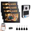 7-Inch Smart Video Intercom System,1080P HD Wired Doorbell with Touchscreen Monitor,Fingerprint, RFID & PIN Unlock,Tuya Smart App Control,Ideal for Homes, Villas & Apartments (1 doorbell + 4 Monitor) view 1