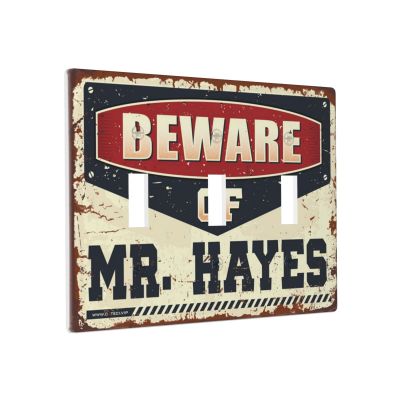 Art Plates Beware Of Mr. Hayes Switch Wallplate Cover Chef Outlet Cover Three Gang Switch Plate Cover