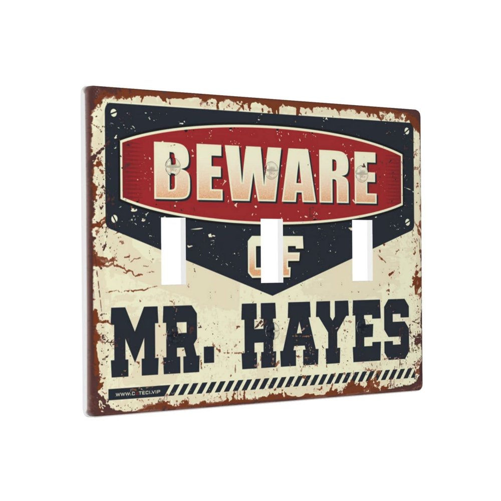 Art Plates Beware Of Mr. Hayes Switch Wallplate Cover Chef Outlet Cover Three Gang Switch Plate Cover