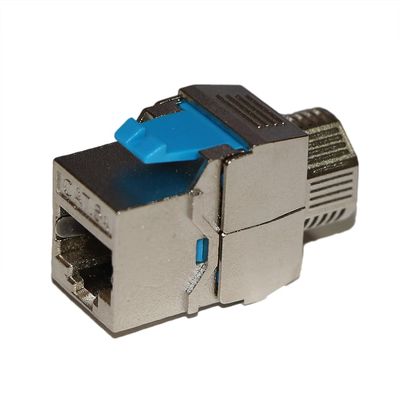 Zinc Alloy Cat 6A/Cat 8 Network Keystone Jack Ethernet Adapter RJ45 Port Toolless (5 Pieces Cat 6A)