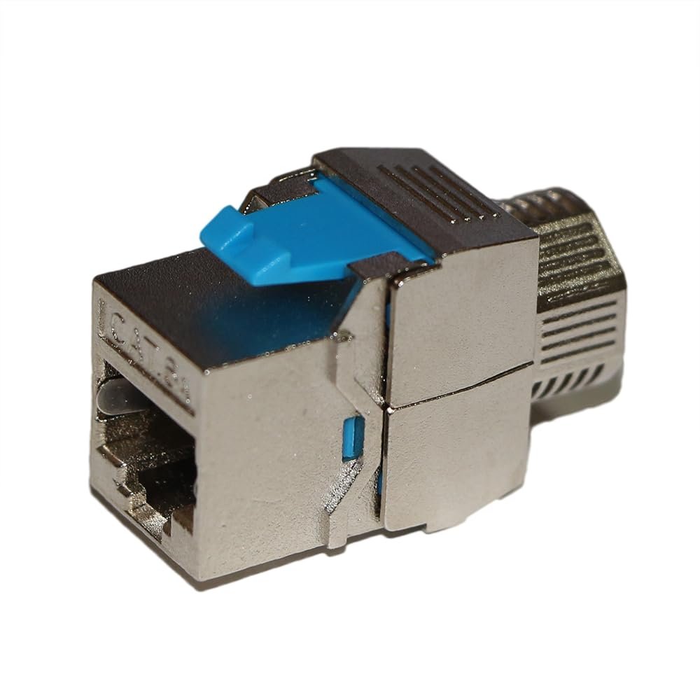 Zinc Alloy Cat 6A/Cat 8 Network Keystone Jack Ethernet Adapter RJ45 Port Toolless (5 Pieces Cat 6A)