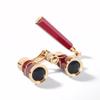 Opera Glasses Binoculars,3X25 Theater Binoculars with Foldable Handle for Adults Kids Women,Small Portable Opera Glasses for Theater and Concert Viewing (Red with Handle) view 1