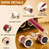 Opera Glasses Binoculars,3X25 Theater Binoculars with Foldable Handle for Adults Kids Women,Small Portable Opera Glasses for Theater and Concert Viewing (Red with Handle) view 3