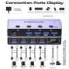 8K@60Hz HDMI KVM Switch 4 Computers Share One Monitor with 4 USB 3.0 Ports Aluminum KVM Switches, Share Keyboard Mouse Hard Drives Printer with 4 HDMI Cables, 4 USB Cables and Desktop Controller view 3