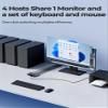 8K@60Hz HDMI KVM Switch 4 Computers Share One Monitor with 4 USB 3.0 Ports Aluminum KVM Switches, Share Keyboard Mouse Hard Drives Printer with 4 HDMI Cables, 4 USB Cables and Desktop Controller view 4