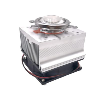 1/2 Heads 50W 100W Aluminium Heatsink Cooling Fan+44mm Lens 60 Degree 90 Degree 120 Degree for 50W 100W 200W Led Chip (1 Head with 120 Len)