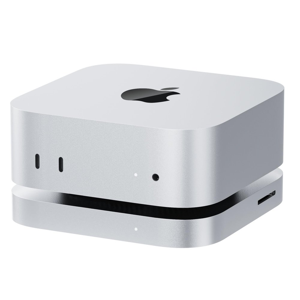 BEELINK EX Mate Mini-B for Mac mini M4 Dock,80Gbps Aluminum Alloy Stand with M.2 PCle SSD Solt (up to 8TB), USB-C*1USB-A 3.0 * 22.5G LAN*1SD4.0 * 1Type-C(PD3.0)*1, Audio Jack