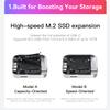 BEELINK EX Mate Mini-B for Mac mini M4 Dock,80Gbps Aluminum Alloy Stand with M.2 PCle SSD Solt (up to 8TB), USB-C*1USB-A 3.0 * 22.5G LAN*1SD4.0 * 1Type-C(PD3.0)*1, Audio Jack view 4