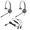 VT 2 x PLT-QD Pro Headsets with Noise Cancelling Mic + 1 x USB Y Training Cable - Bundle for Supervising, Monitoring & Team Training (PC/Mac) (Mono) view 1