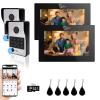 7-Inch Smart Video Intercom System,1080P HD Wired Doorbell with Touchscreen Monitor,Fingerprint, RFID & PIN Unlock,Tuya Smart App Control,Ideal for Homes, Villas & Apartments (2 doorbell + 2 Monitor) view 1