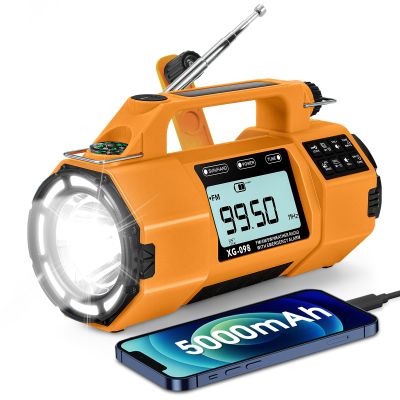 Rckskaya Solar Hand Crank Emergency Radio, NOAA Weather Radio FM/AM/SW