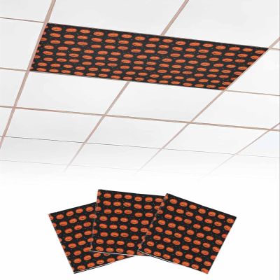 3 Pack Fluorescent Light Cover for Classroom Ceiling, Halloween Orange Grimace Pumpkin Magnetic Light Cover Filters, Stars Black Lights Covers for Office School Home Drop Lamp Ceiling Decor 4x2 Feet