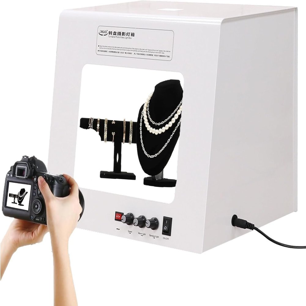 2 Lighting Modes Light Box & Soft Box, 3000K-5500K Color Temp, 5 Color Photography Backdrops Photo Box