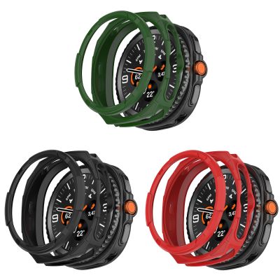 2 Pack for Samsung Galaxy Watch 8 Classic 46mm Screen Protector Case Accessories, Armour Rugged Bumper Cover for Galaxy Watch 8 Classic, Hard Bumper Case for Men Women (Green+Black+red)