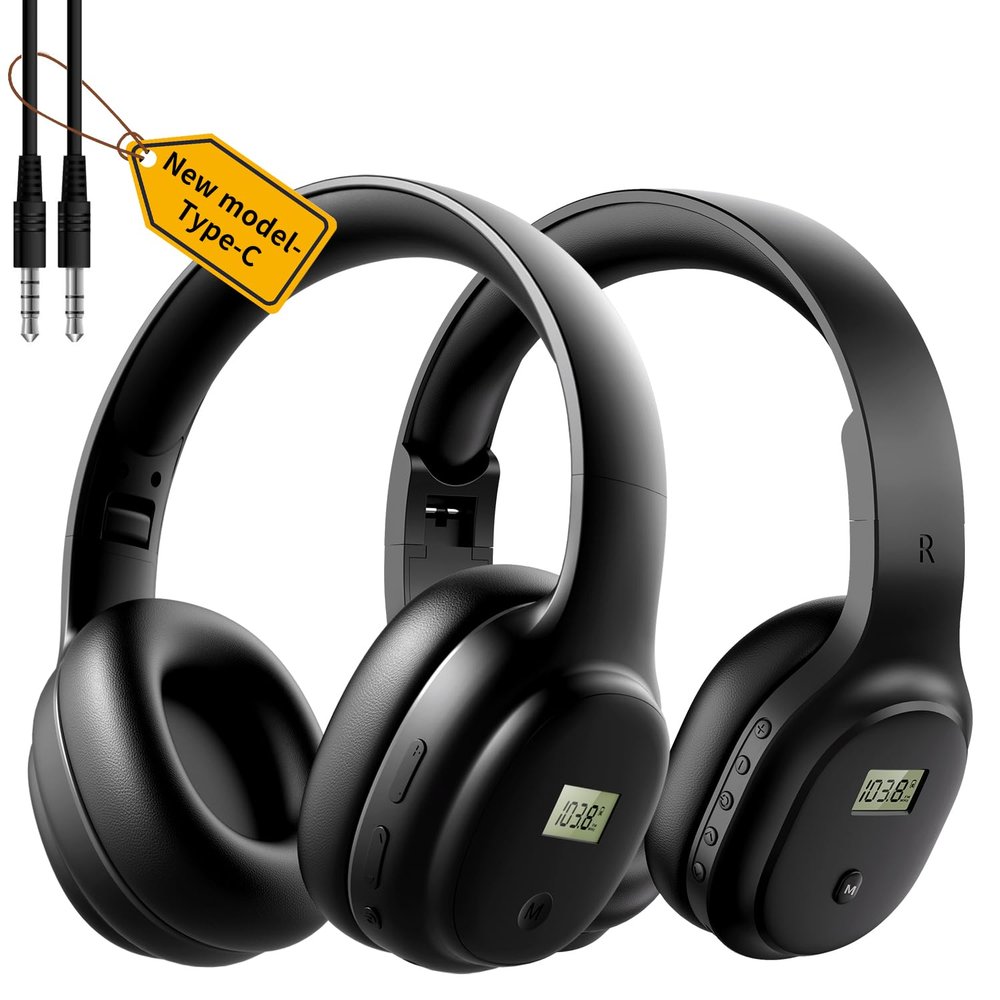 YUFFUN Rechargeable and Portable Personal FM Radio Headphones with Best Reception, Wireless Headset Radio Ear Muffs for Jogging, Mowing, Cycling, Meeting FM Receiver