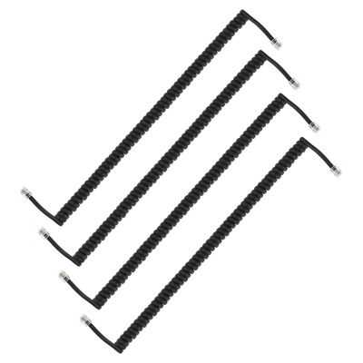 PATIKIL 4 Pack Phone Cord for Landline, 9.8 Feet(Coiled 1.6 Feet) RJ9/RJ10 4P4C Landline Handset Cord Universal Telephone Phone Cable for Telephone Handset Accessory, Black