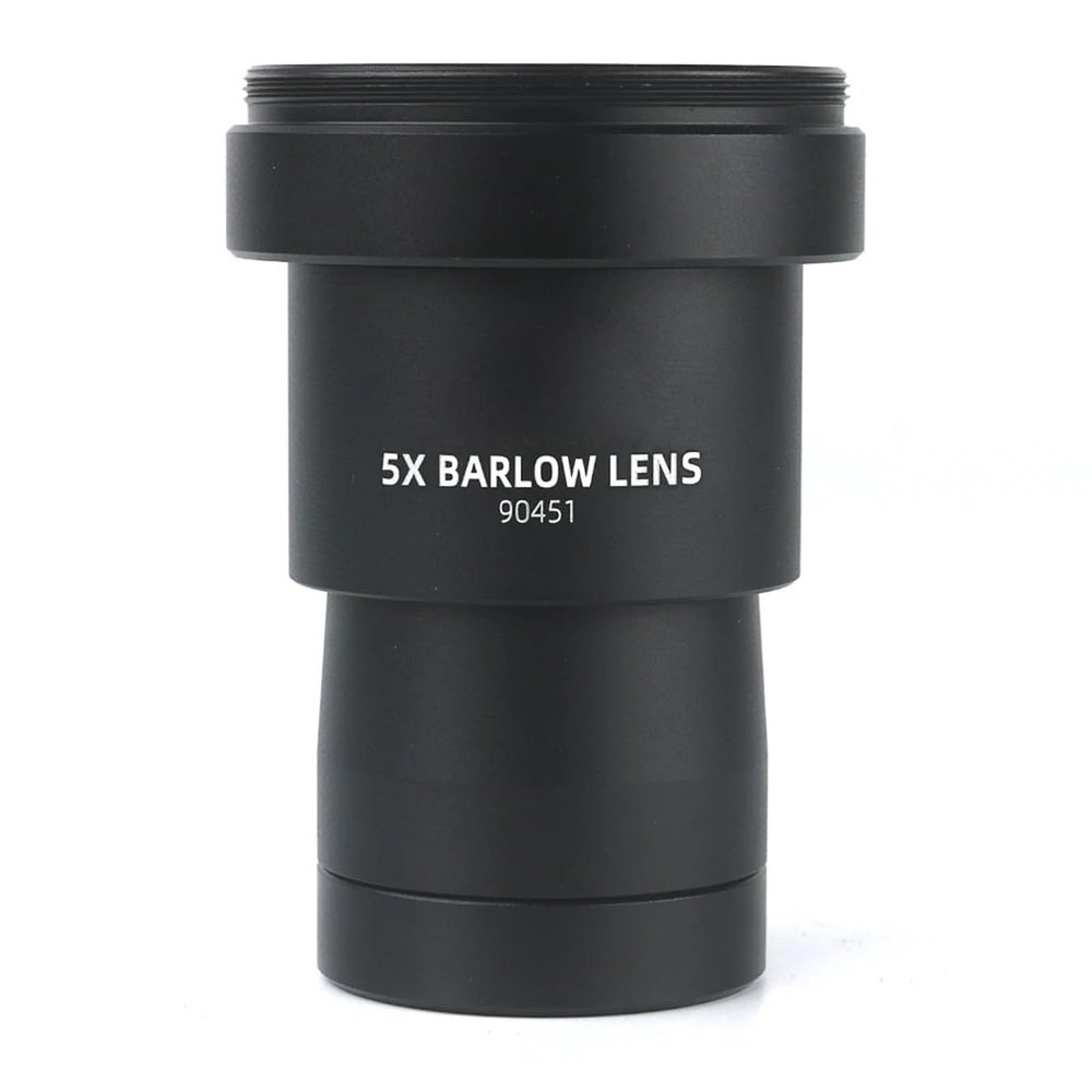 Telescope 5X Barlow Lens 1.25" Metal Fully Coated Length Extender with M42 Camera T2 T Ring Adapter for Telescope
