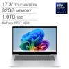 HP OmniBook 7 17.3" FHD IPS Touchscreen AI Laptop Copilot+ PC, Intel Core Ultra 7 258V, NVIDIA GeForce RTX 4050, 32GB DDR5 Memory, 1TB SSD, Backlit Keyboard, Thunderbolt 4, Windows 11 Pro view 2