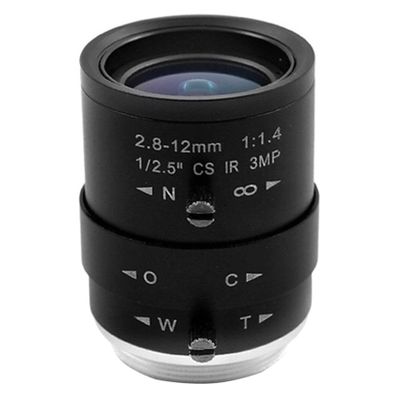 3MP HD CCTV Camera Lens 2.8-12mm Varifocal Manual Zoom Mount for Industrial Security Cameras Black 500222750