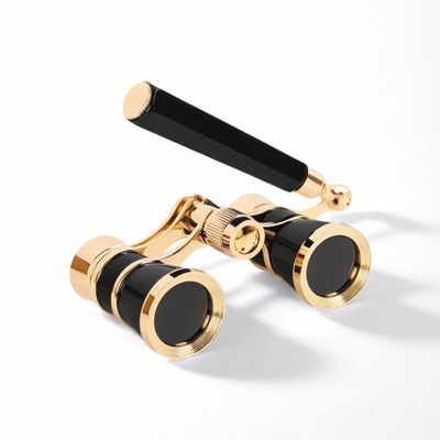 Opera Glasses Binoculars,3X25 Theater Binoculars with Foldable Handle for Adults Kids Women,Small Portable Opera Glasses for Theater and Concert Viewing (Black with Handle)