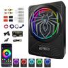 10" 1200W Slim Underseat Powered Car Subwoofer and Amp Package with RGB Beat-Synced Light, Built in Amp Individual Control for Low Pass/Gain/Boost Bass for Truck/SUV/Jeep/MPV view 1