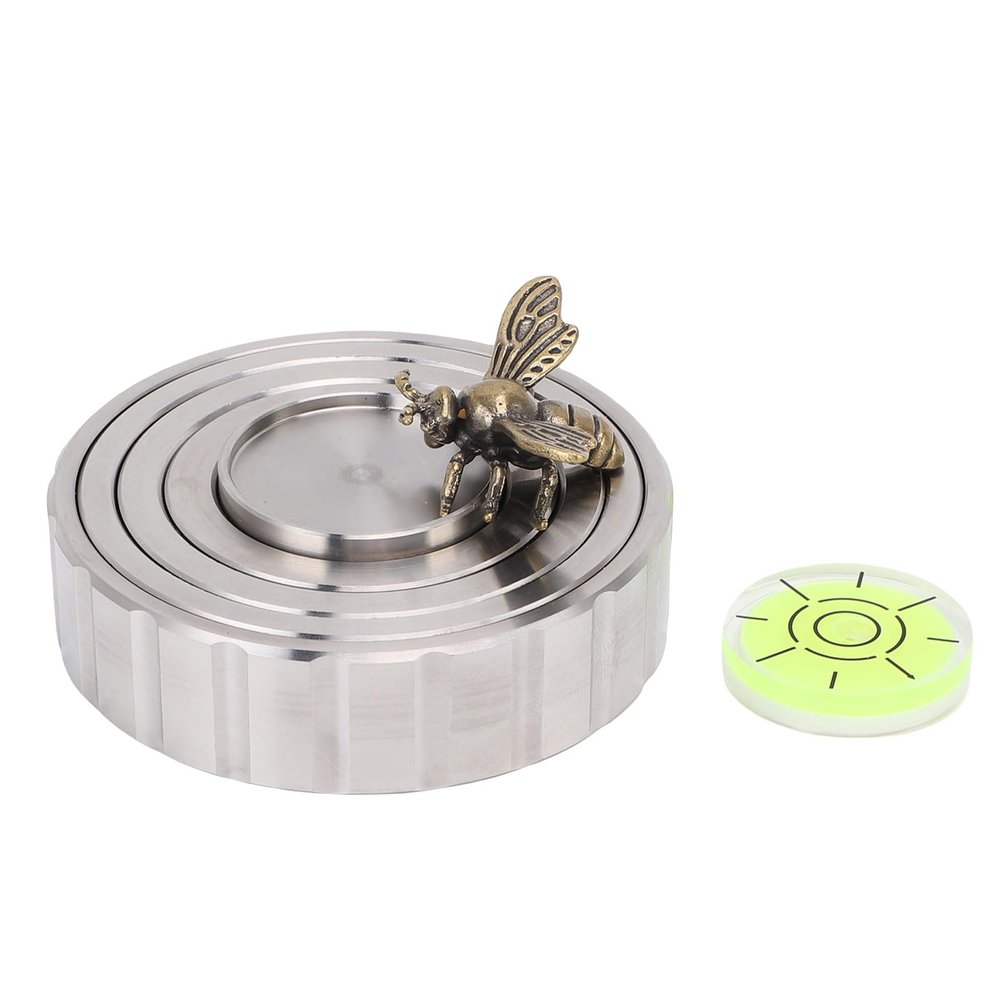 Depisuta Record Weight Stabilizer, Anti Slip Stainless Steel Turntable Disc Stabilizer with Bubble Level and Weight Rings, Speed Timing Accuracy Improvement for Record Player