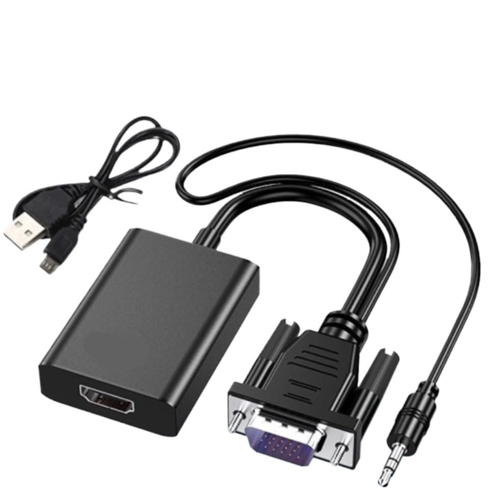 bodateng HD 1080P to HDMI-Compatible Converter Adapter with 3.5mm Audio for PC to TV Projector to Adapter