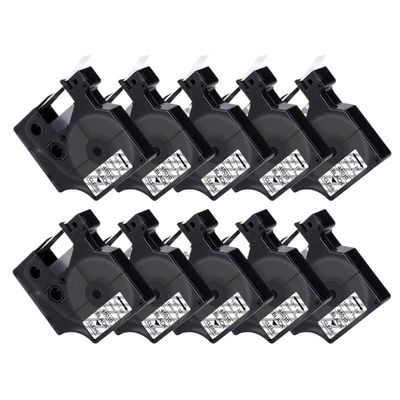 10PK 45013 12mm Black On White Label Tapes Compatible with D1 45013 45016 45017 45018 45019 45020 and Works with LabelManager 160 280 Label Makers(10PK Black on Clear)