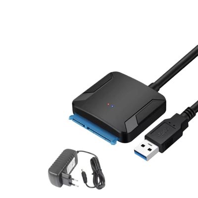 bodateng Cable USB 3.0 to SATA III Hard Drive Adapter Converter for 2.5" 3.5" SSD HDD Hard Drive Disk with Power Adapter(EU Plug)