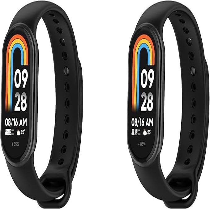 2 Pack Straps Compatible with Xiaomi Smart Band 10 Strap, Sport Waterproof Replacement Watch Band Silicone Replaceable Watch Band for Xiaomi Mi Band 10 Smartwatch, One Size, Silicone, 0
