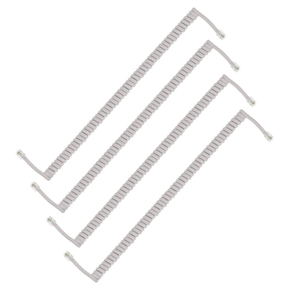 PATIKIL 4 Pack Phone Cord for Landline, 9.8 Feet(Coiled 1.6 Feet) RJ9/RJ10 4P4C Landline Handset Cord Universal Telephone Phone Cable for Telephone Handset Accessory, Light Gray