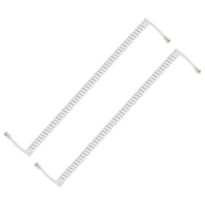 PATIKIL 2 Pack Phone Cord for Landline, 9.8 Feet(Coiled 1.6 Feet) RJ9/RJ10 4P4C Landline Handset Cord Universal Telephone Phone Cable for Telephone Handset Accessory, White