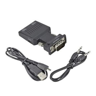 bodateng HDMI to Converter Adapter with Audio Cable HD 1080P to Adapter Converter for PC to HDTV Projector(VGA to HDMI Black)