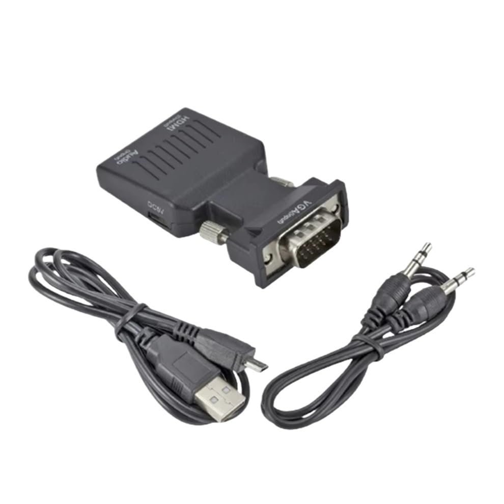 bodateng HDMI to Converter Adapter with Audio Cable HD 1080P to Adapter Converter for PC to HDTV Projector(VGA to HDMI Black)