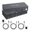 HDMI KVM Switch 2 Monitors 2 Computers 4K@60Hz, Dual Monitor for 2 PC/Laptops, 4 USB 3.0, EDID Adaptive, Desktop Controller (2USB Cables & 1Power Adapter Included) view 1