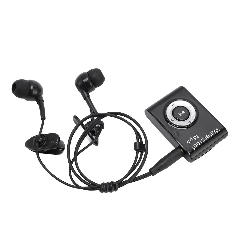 Zunate Water Proof MP3 Player 8GB for Swimming and Sports  IPX8 Underwater MP3 Audio Player with Headphones, Built in Clip, Supports FLAC WAV Audible for Running Surfing Diving (Black)