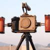 Ergonomic Camera Cage Top Handle Grip, Aluminum Alloy and Rosewood Construction, Detachable Slider, Cold Shoe Mount, 1/4 3/8 Inch Threads for Versatile Mounting, Lightweight and Po view 2