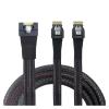 0.5M All Inclusive an ti Oblique Insertion SFF-8654 8i 74Pin PCI-E Ultraport Slimline 4.0 to 2X SFF-8654 4i Cable view 4